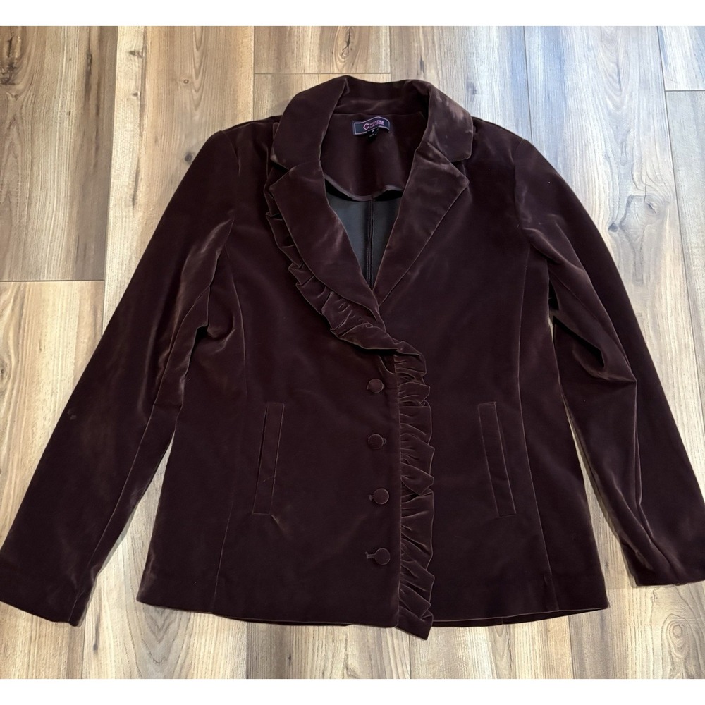 C‎ Wonder By Christian Soriano Casual Raffle Blazer Sz Medium Chocolate Brown